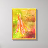 Columbine Flower distressed Abstract Canvas Afdruk (Voorkant)