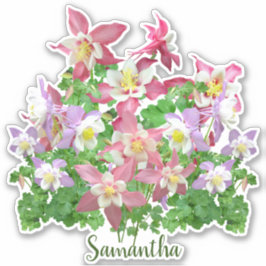  Columbine Flowers gepersonaliseerd Sticker