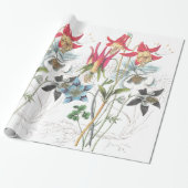 Columbine Flowers Wrapping Paper Cadeaupapier (Uitgerold)