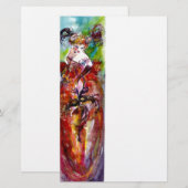 COLUMBINE, fuchsia blue green yellow Briefpapier (Voorkant / Achterkant)