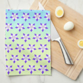 Columbine geel & groen theedoek (Quarter Fold)