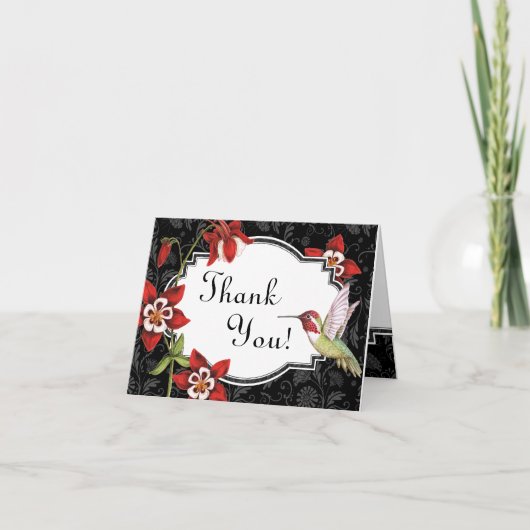 Columbine Hummingbird Thank You Card Bedankkaart (Voorkant)