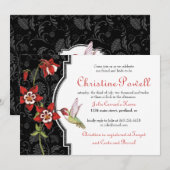 Columbine Hummingbird Vrijgezellenfeest Invite Kaart (Voorkant / Achterkant)