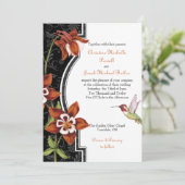 Columbine Hummingbird Wedding Invitation Sinaasapp Kaart (Staand voorkant)