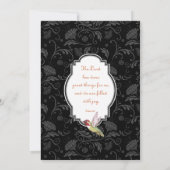 Columbine Hummingbird Wedding Invitation Sinaasapp Kaart (Achterkant)