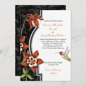 Columbine Hummingbird Wedding Invitation Sinaasapp Kaart (Voorkant / Achterkant)