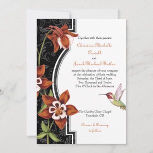 Columbine Hummingbird Wedding Invitation Sinaasapp Kaart