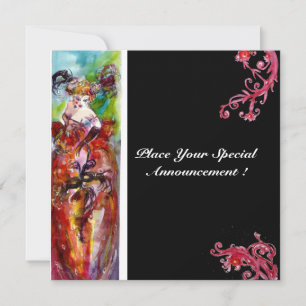 COLUMBINE, Mardi Gras, Sweet 16 Maskerade Feestje Kaart