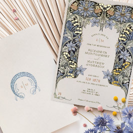 Columbine Morris Victoriaans Vintage bruiloft Folie Uitnodiging