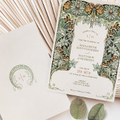 Columbine Morris Victoriaans Vintage bruiloft Kaart