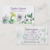 Columbine Nigella Waterverf Wildflowers Boeket Visitekaartje (Voorkant / Achterkant)