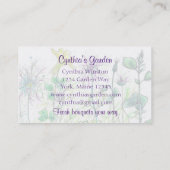 Columbine Nigella Waterverf Wildflowers Boeket Visitekaartje (Achterkant)