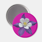 Columbine Paars en White Flower Magnet (Voorkant / Achterkant)