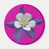 Columbine Paars en White Flower Magnet (Voorkant)