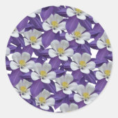 Columbine Paars en White Flowers Pattern Sticker (Voorkant)