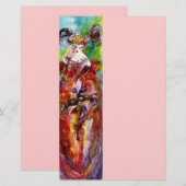 COLUMBINE, rode blauwe groene roze Briefpapier (Voorkant / Achterkant)