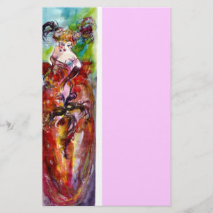 COLUMBINE, rode blauwe groene roze Briefpapier