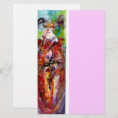 COLUMBINE, rode blauwe groene roze Briefpapier (Voorkant / Achterkant)