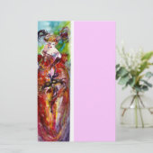 COLUMBINE, rode blauwe groene roze Briefpapier (Staand voorkant)