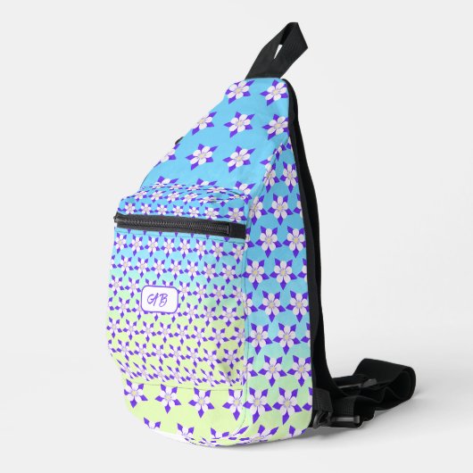 Columbine Sling Bag blauw en geel (Rechterhoek)