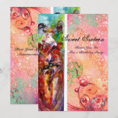 COLUMBINE ,Sweet 16 Masquerade Party,roze goud Kaart (Voorkant / Achterkant)