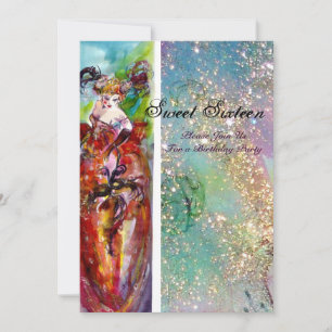 COLUMBINE Sweet Sixteen Masquerade Party, blauw go Kaart