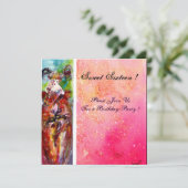 COLUMBINE, Sweet Sixteen Masquerade Party, fuchsia Kaart (Staand voorkant)