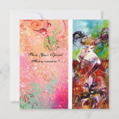 COLUMBINE, Sweet Sixteen Masquerade Party, fuchsia Kaart (Achterkant)