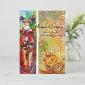 COLUMBINE, Sweet Sixteen Masquerade Party, geel Kaart (Staand voorkant)