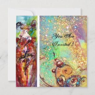 COLUMBINE, Sweet Sixteen Masquerade Party, rood bl Kaart