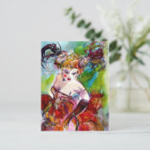 COLUMBINE/Venetiaanse Masquerade Ball Briefkaart (Staand voorkant)