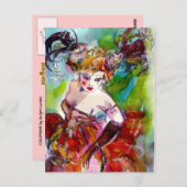 COLUMBINE/Venetiaanse Masquerade Ball Briefkaart (Voorkant / Achterkant)