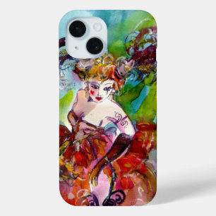 COLUMBINE Venetian Masquerade Night, Lady in Red iPhone 15 Case