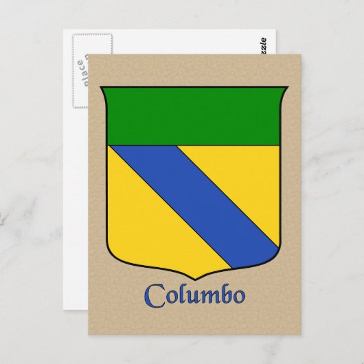Columbo Heraldic Shield Briefkaart (Voorkant / Achterkant)