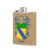 Columbo Heraldisch Schild met Mantel en Helm Heupfles (Links)