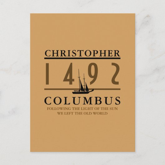 Columbus 1492 briefkaart (Voorkant)