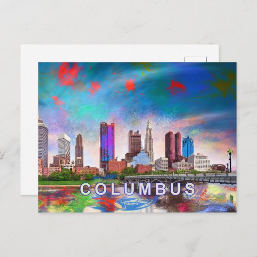 Columbus Abstracte kunst Briefkaart (Voorkant / Achterkant)