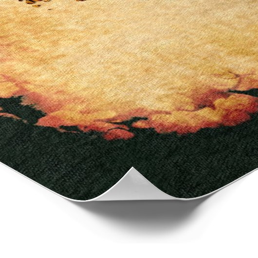 Columbus Aged Old Wereldkaart Art Poster (Hoek)