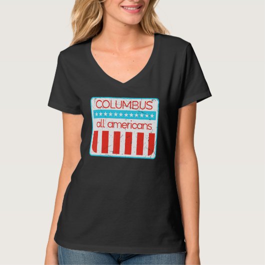 Columbus All Americans Retro 4th Of July 1 T-shirt (Voorkant)