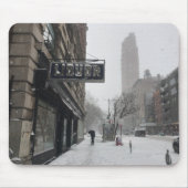 Columbus Avenue Liquor Store NYC Snowstorm Winter Muismat (Voorkant)