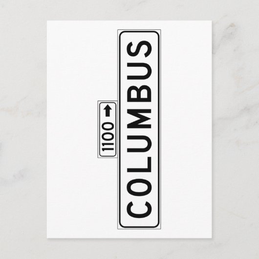 Columbus Avenue, San Francisco Street Sign Briefkaart (Voorkant)