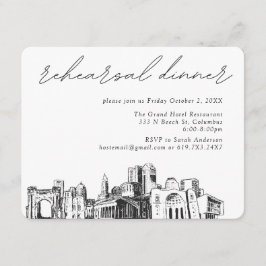 Columbus bruiloft Elegant repetitie diner Informatiekaartje
