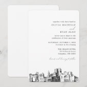 Columbus bruiloft elegante skyline uitnodiging (Voorkant / Achterkant)