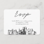 Columbus Bruiloft Minimalistische Schets RSVP Informatiekaartje (Voorkant)