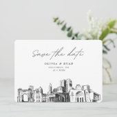 Columbus Bruiloft Modern Save the Date Kaart (Staand voorkant)