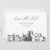 Columbus Bruiloft Modern Save the Date Kaart (Voorkant)