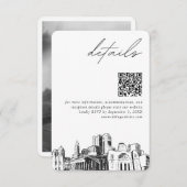 Columbus bruiloft moderne details QR-code Informatiekaartje (Voorkant / Achterkant)