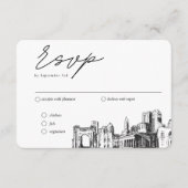 Columbus Bruiloft Traditionele RSVP Maaltijd Optie Informatiekaartje (Voorkant)