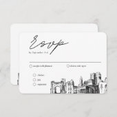 Columbus Bruiloft Traditionele RSVP Maaltijd Optie Informatiekaartje (Voorkant / Achterkant)