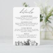 Columbus bruiloft verticale details informatiekaartje (Staand voorkant)